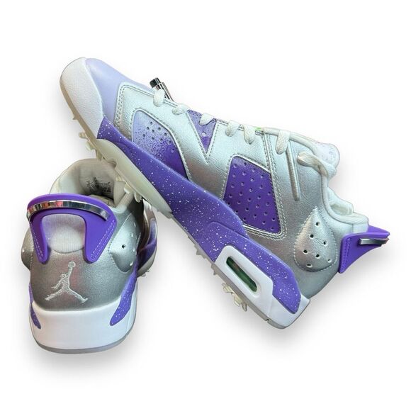 New Jordan Retro 6 G NRG U23 Men's Sz 8 Metallic Silver/Oxygen Purple FD0205-055 - Picture 6 of 8